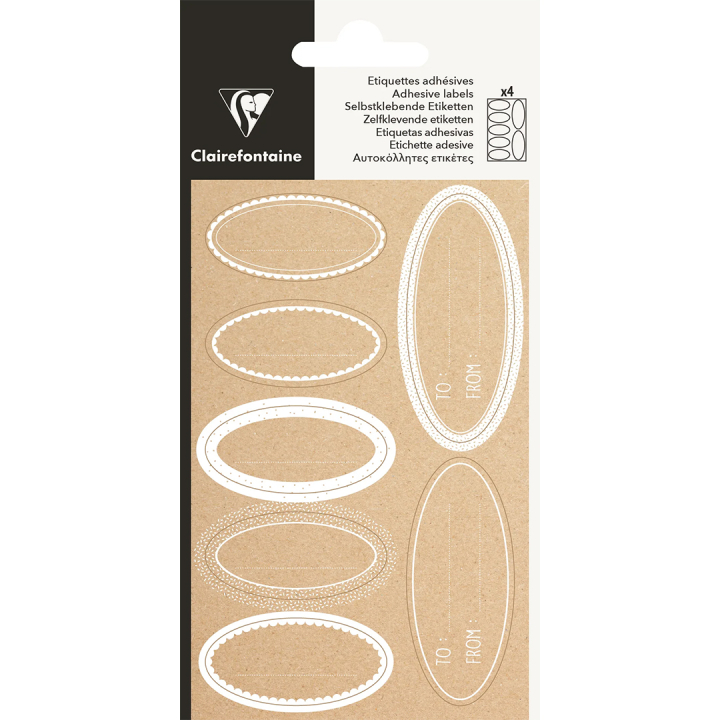 Kraft Label Oval White in the group Hobby & Creativity / Holidays and seasons / Wrapping at Pen Store (136386)