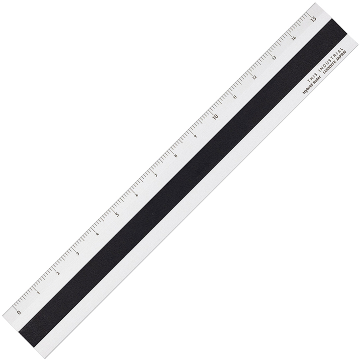 Ruler Aluminium/Leather 15 cm Silver/Black in the group Hobby & Creativity / Hobby Accessories / Rulers at Pen Store (136444)