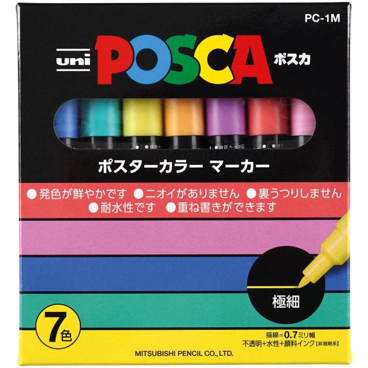 Posca PC-1MC Soft tones 7-set in the group Pens / Artist Pens / Acrylic Markers at Pen Store (136459)