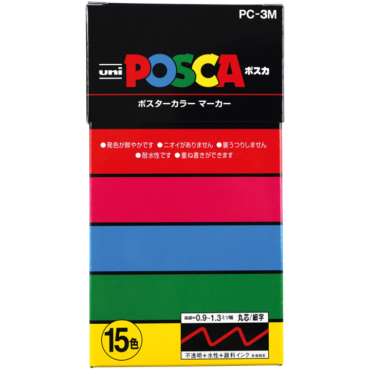 Posca PC-3M 15-set in the group Pens / Artist Pens / Acrylic Markers at Pen Store (136461)