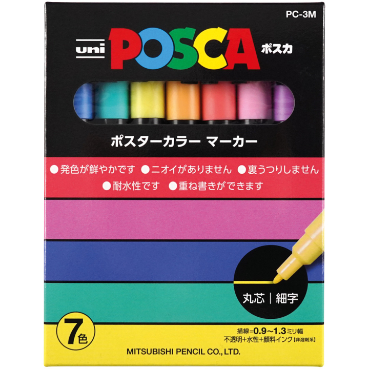 Posca PC-3M Soft tones 7-set in the group Pens / Artist Pens / Acrylic Markers at Pen Store (136463)