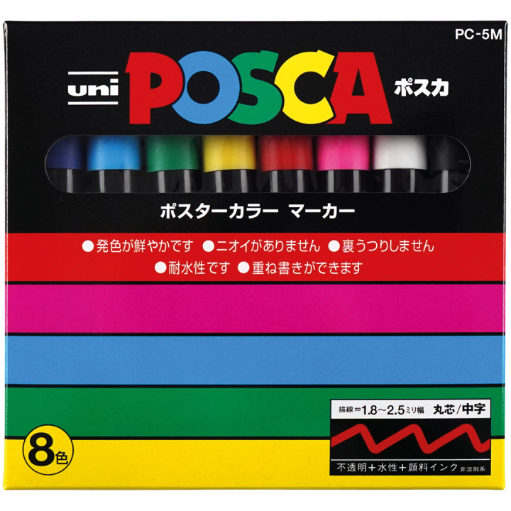 Posca PC-5M Standard tones 8-set in the group Pens / Artist Pens / Acrylic Markers at Pen Store (136465)