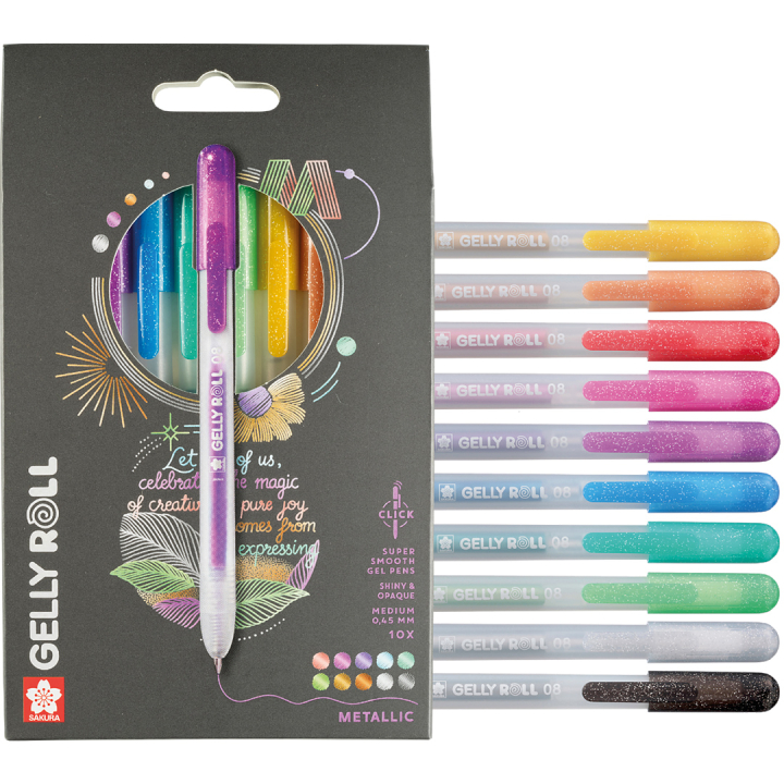 Gelly Roll Click Metallic 10-pack in the group Pens / Writing / Gel Pens at Pen Store (136605)
