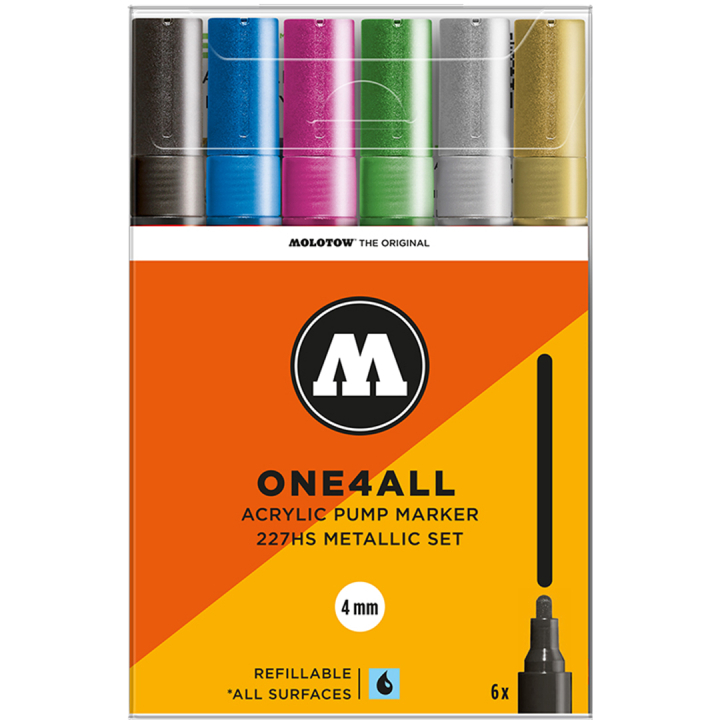 One4All 227HS 4mm Metallic 6-pack in the group Pens / Artist Pens / Acrylic Markers at Pen Store (136937)