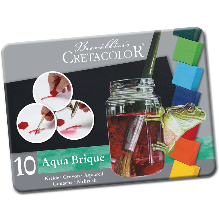 Watercolour Set Aqua Brique 10 Pieces in the group Art Supplies / Artist colours / Watercolor Paint / Watercolor pans at Pen Store (136939)