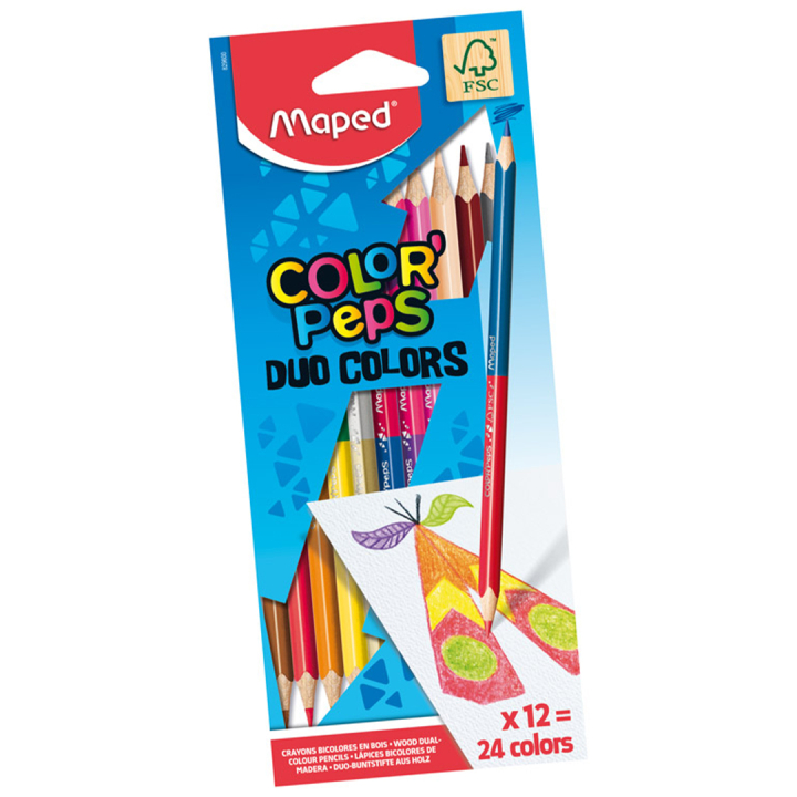 Colouring Pencils Color’Peps Duo Colors Pack of 12 in the group Kids / Kids' Pens / Coloring Pencils for Kids at Pen Store (136942)