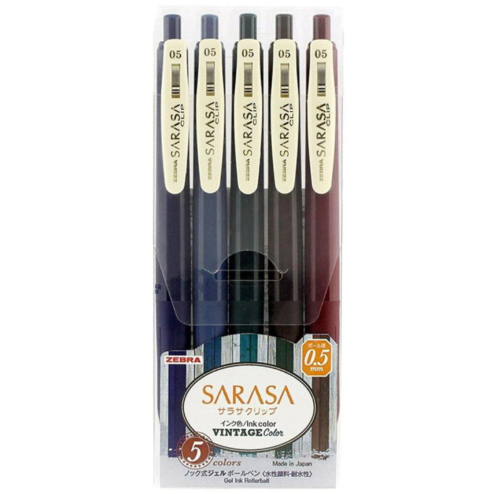 Sarasa Clip Vintage A 5-pack in the group Pens / Writing / Gel Pens at Pen Store (137259)