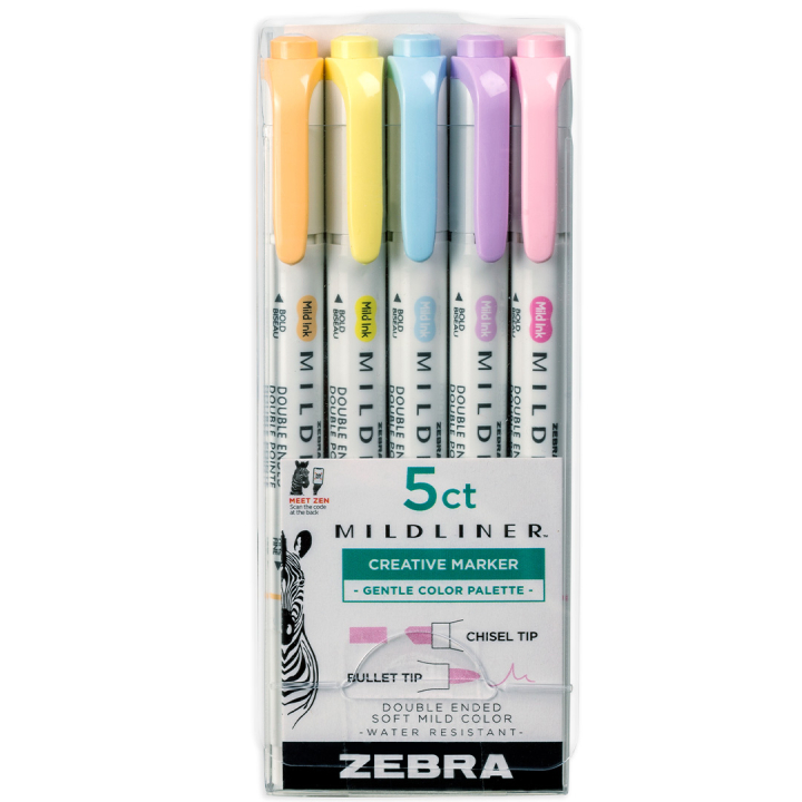 Mildliner 5-pack Gentle  in the group Pens / Artist Pens / Illustration Markers at Pen Store (137262)
