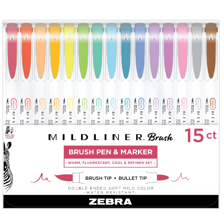 Mildliner Brush 15-pack Friendly  in the group Pens / Artist Pens / Brush Pens at Pen Store (137266)