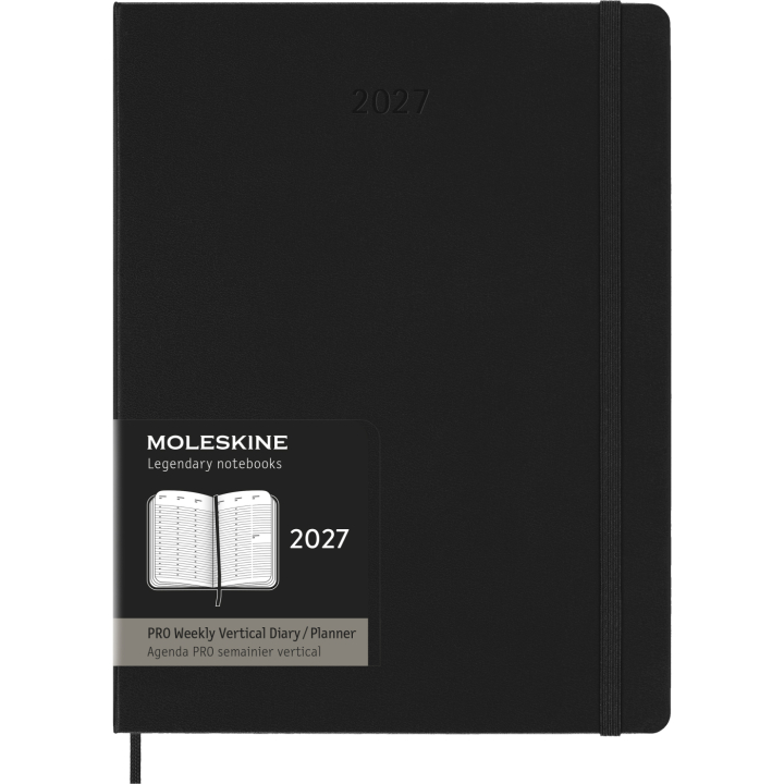 Calendar 12M Weekly Vertical PRO 2027 Hardcover XL Black in the group Paper & Pads / Planners / 12-Month Planners at Pen Store (137443)