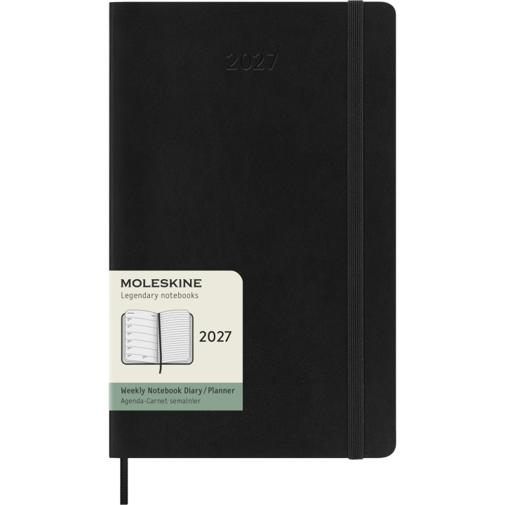 Calendar 12M Weekly Notebook 2027 Softcover Large Black  in the group Paper & Pads / Planners / 12-Month Planners at Pen Store (137451)