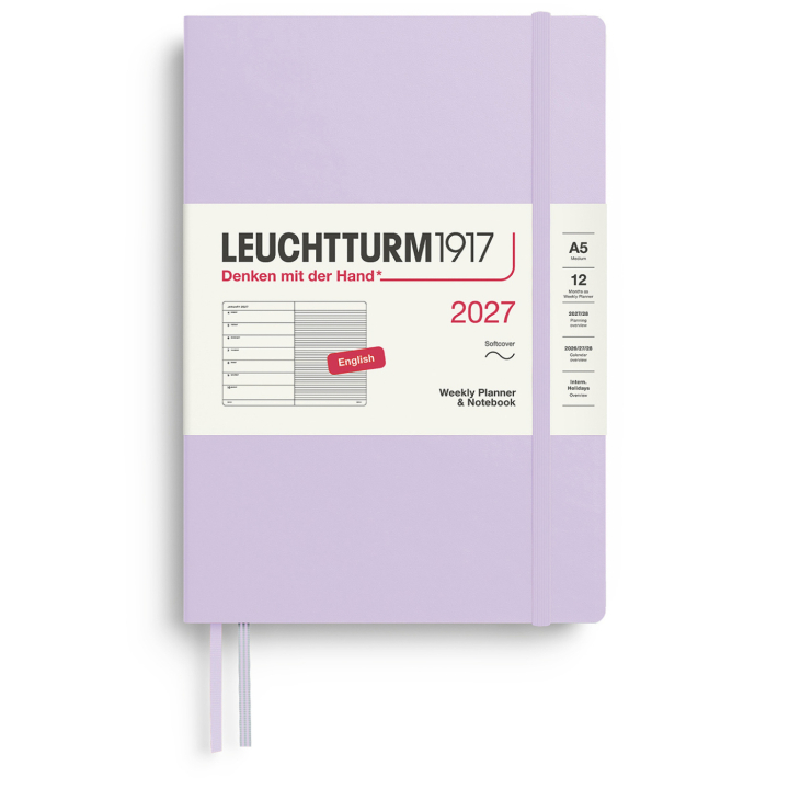 Calendar Weekly Planner & Notebook 2027 A5 Soft Cover Lilac in the group Paper & Pads / Planners / 12-Month Planners at Pen Store (137494)