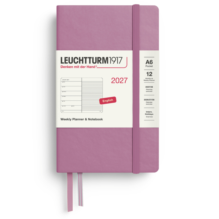 Calendar Weekly Planner & Notebook 2027 A6 Dusty Rose in the group Paper & Pads / Planners / 12-Month Planners at Pen Store (137506)