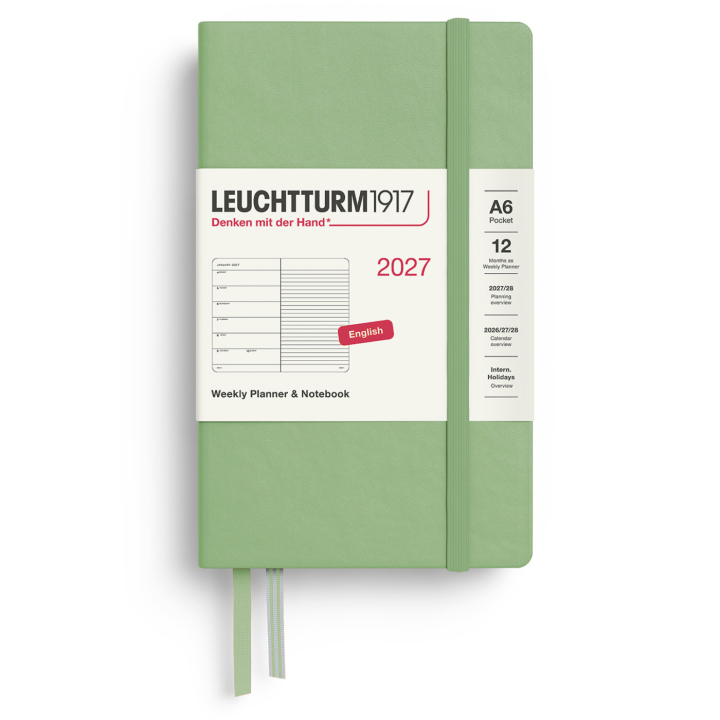 Calendar Weekly Planner & Notebook 2027 A6 Sage in the group Paper & Pads / Planners / 12-Month Planners at Pen Store (137509)