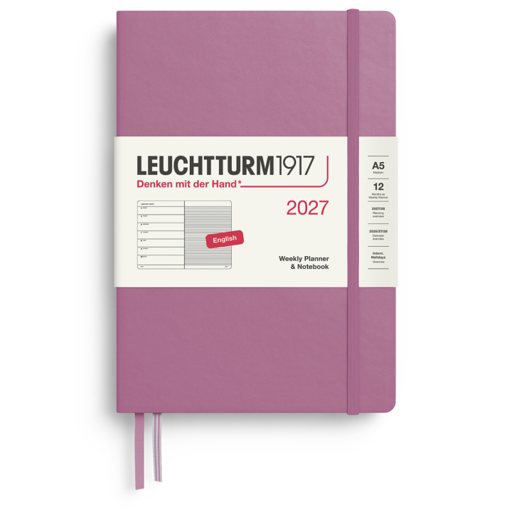 Calendar Weekly Planner & Notebook 2026 A5 Dusty Rose in the group Paper & Pads / Planners / 12-Month Planners at Pen Store (137514)