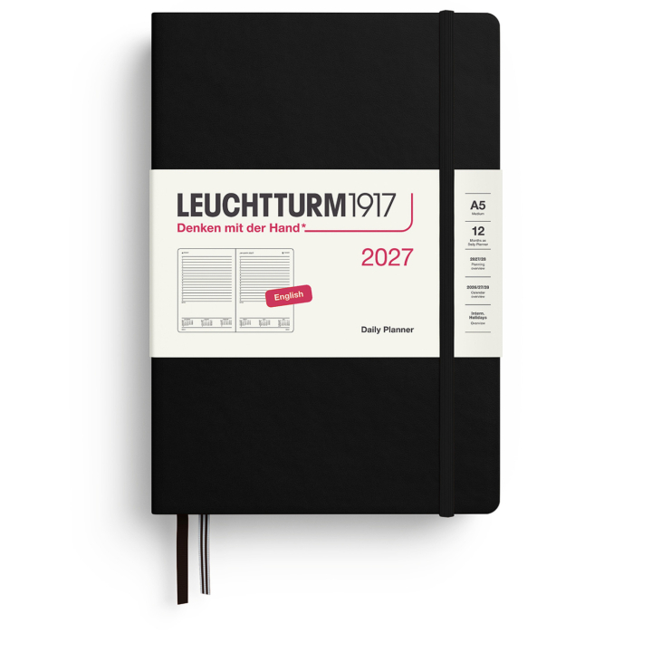 Calendar Daily Planner 2027 A5 Black in the group Paper & Pads / Planners / 12-Month Planners at Pen Store (137526)