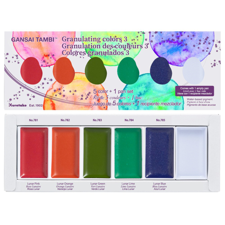 Gansai Tambi Aquarelle 5-set Granulating Colors 3 in the group Art Supplies / Artist colours / Watercolor Paint / Watercolor pans at Pen Store (137569)