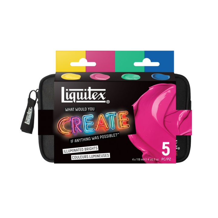 Acrylic Paint Basics Illuminated Brights Set 4 x 118 ml in the group Art Supplies / Artist colours / Acrylic Paint at Pen Store (137833)
