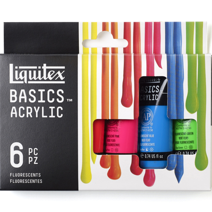 Acrylic paint Fluorescent Set Tubes 6x22 ml in the group Art Supplies / Artist colours / Acrylic Paint at Pen Store (137839)