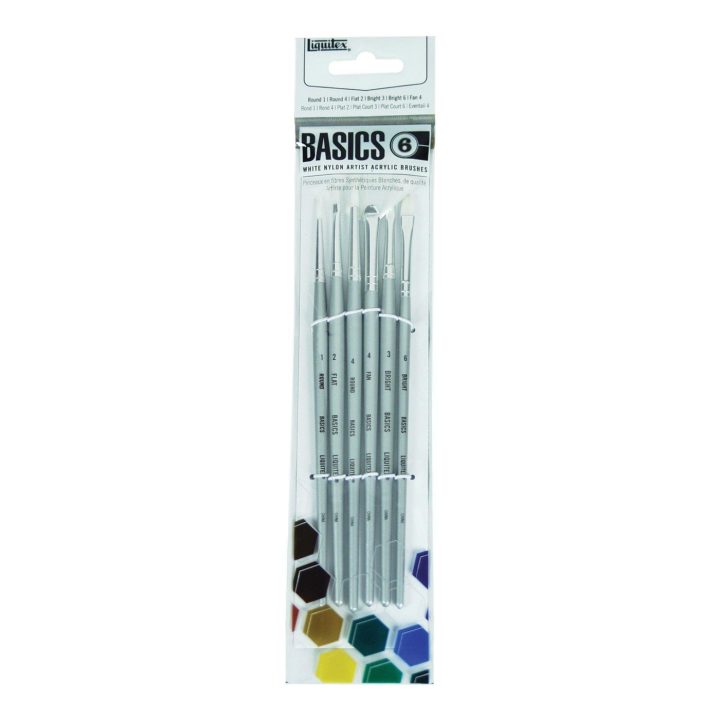 Synthetic Acrylic Brushes Short Handle 6-pack in the group Art Supplies / Brushes / Synthetic Brushes at Pen Store (137853)