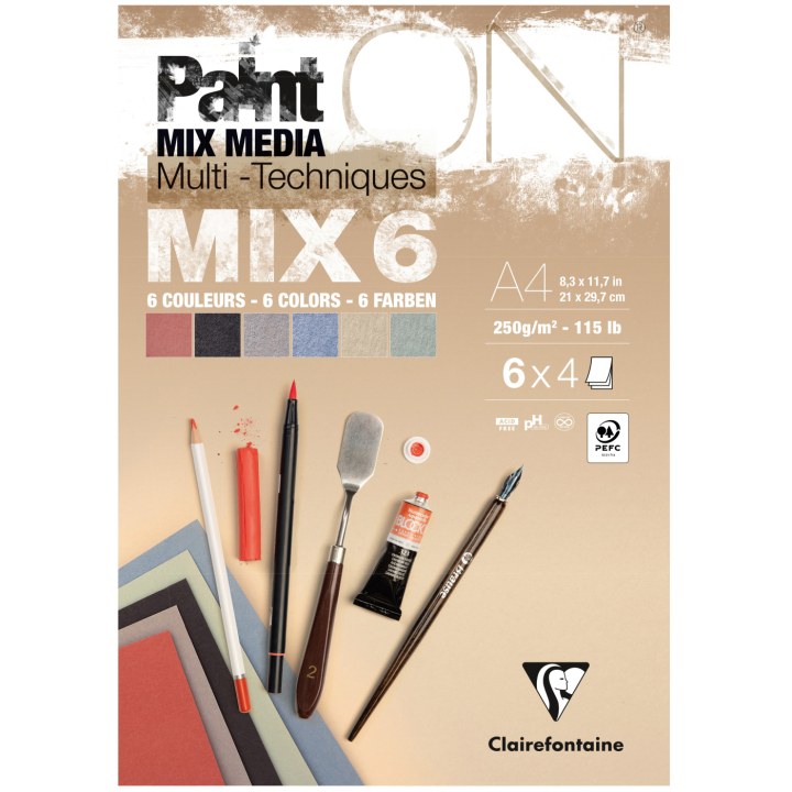 Paint'ON Multi-Technique Mix6 Pad A4 in the group Paper & Pads / Artist Pads & Paper / Mixed Media Pads at Pen Store (137964)
