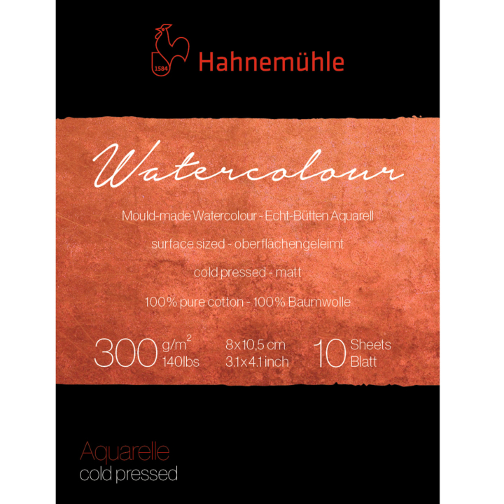 Watercolour Paper 300g Cold Pressed 8x10,5 cm in the group Paper & Pads / Artist Pads & Paper / Watercolor Pads at Pen Store (137996)