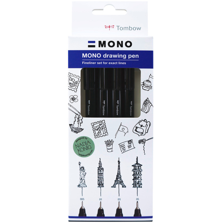 MONO Drawing Fine Fineliner Bold of 4 in the group Pens / Writing / Fineliners at Pen Store (138133)