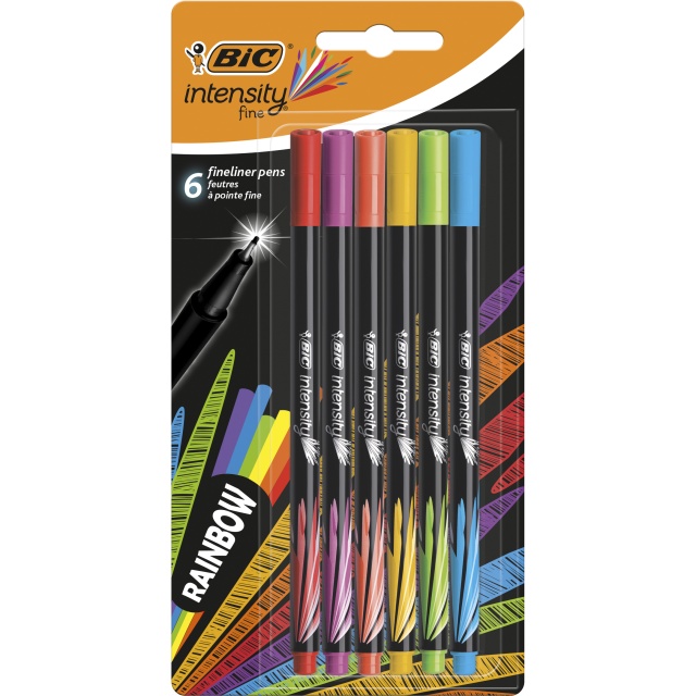 Intensity Fineliner 6-set Rainbow Colors