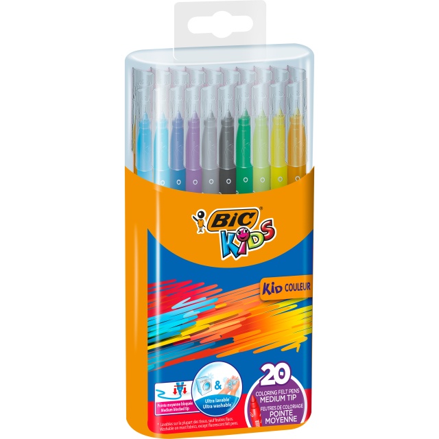 Pororo 24 Colors Felt Tip Pens Set Magic Marker aqueous pen Nontoxic Kids Crafts 