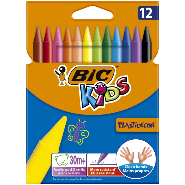 Kids Plastidecor Crayons 12-set