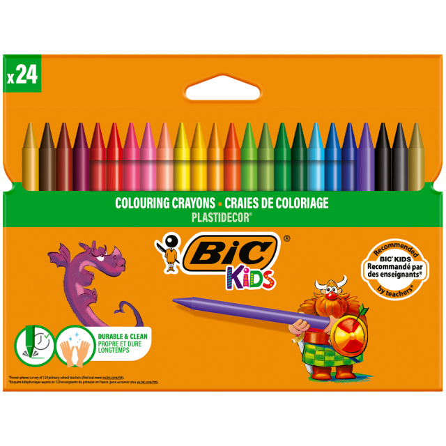 Kids Plastidecor Crayons 24-set