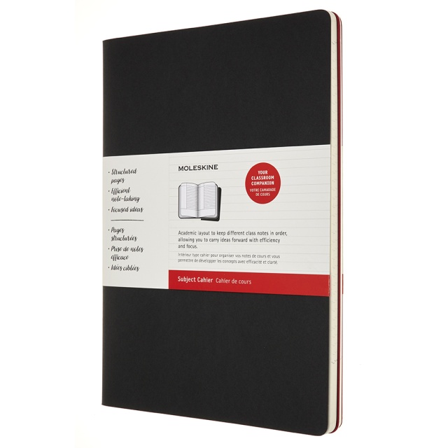 Cahier Subject A4 Black/Red Ruled