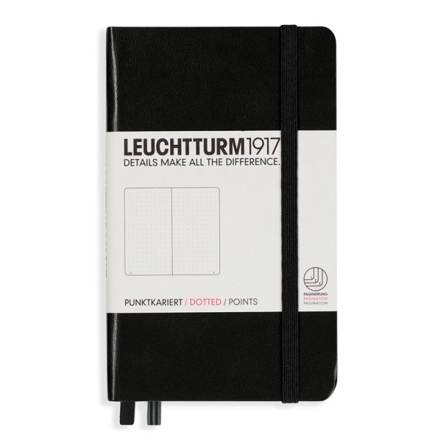 Notebook A6 Pocket Dotted Black