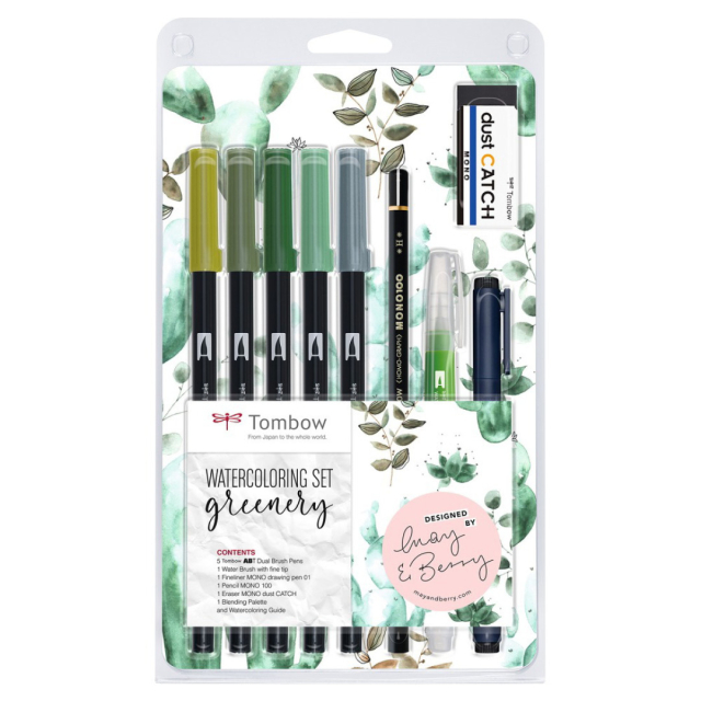 Watercoloring set Greenery