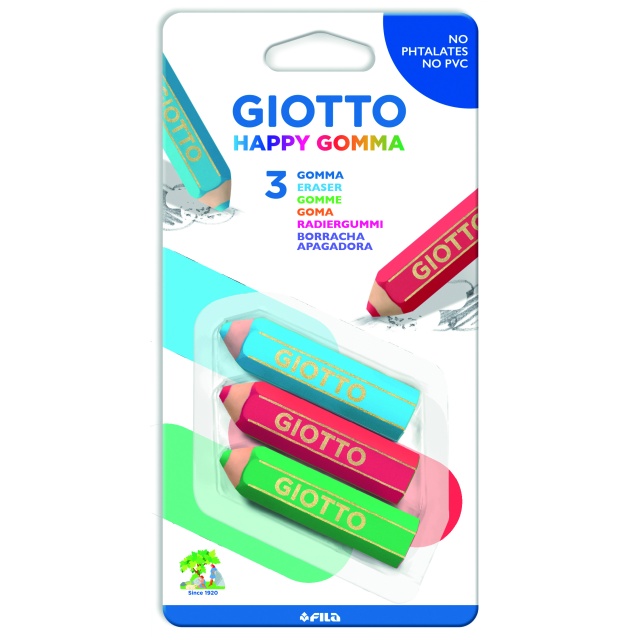 Happy Goma Eraser 3-pack