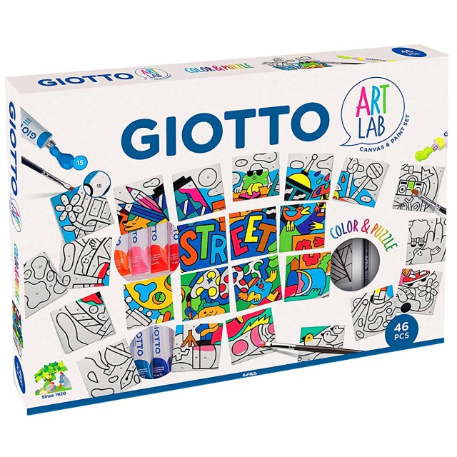 Giotto Art Lab Funny Collage Kit Creativo & Turbo Glitter Astuccio da 8 pennarelli con Inchiostro Glitterato 1 Pezzo Modelli/Colori Assortiti 