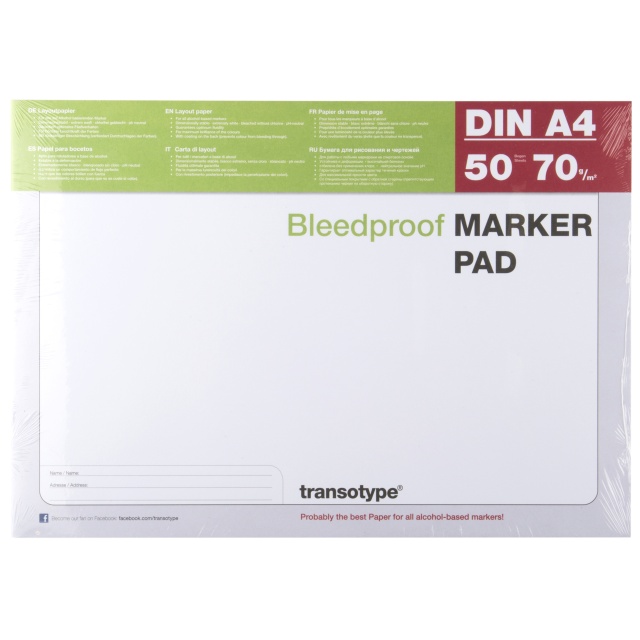 A4 Layoutblock 50 Blatt MANGA / Design transotype Alkohol Marker Pad A4 