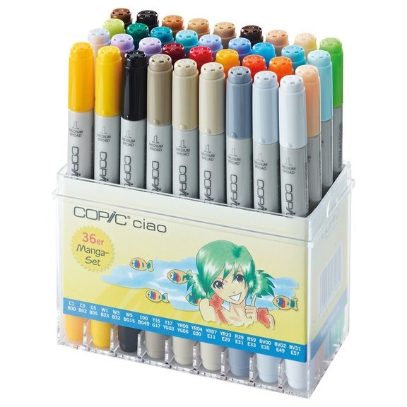 COPIC CIAO PENS 36 SET A FAST SHIPPING CRAFT MARKERS MANGA GRAPHIC ARTS 