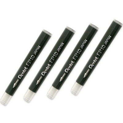 Pentel Black Ink Refills 4-Pack FP10-A for XGFK Pocket Brush Pen 