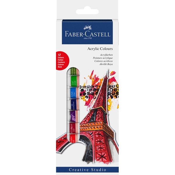  acrílico de colores Faber-Castell Starter Kit  Pack de 12