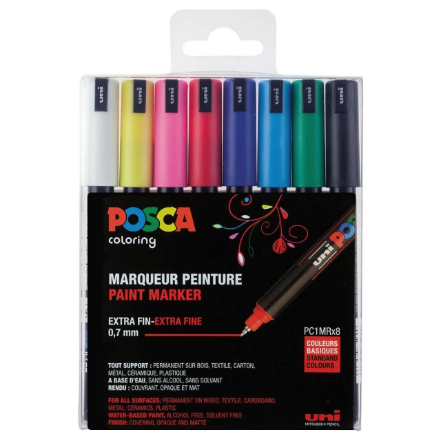 12 Posca Paint Markers, 1M Extra Fine Posca Markers with Extra