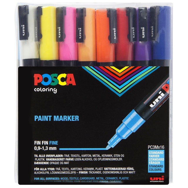 POSCA Fine PC-3M Art Paint Marker Pens Gift Set of 8 Warm Neutral Tones  Drawing Drafting Poster Markers Glass, Fabric, Metal Paper 