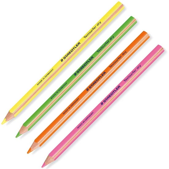 Pack of 12 Staedtler Textsurfer Dry Highlighter Pencil Yellow 