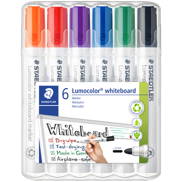 6-pack Lumocolor Whiteboard Round