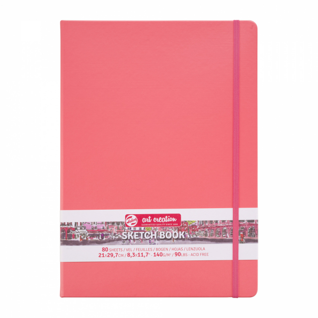 Sketchbook Coral Red 12x12 cm
