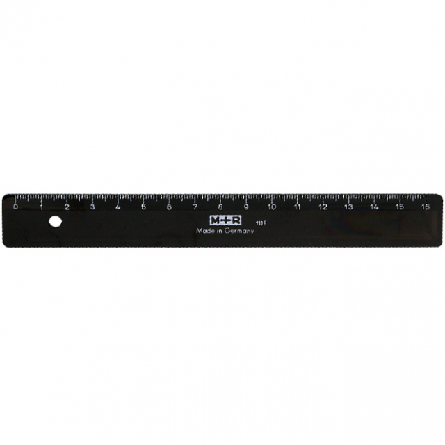 Ruler Plastic Black 16 cm