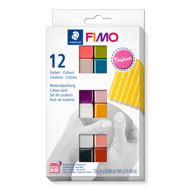 8023 Basisset Staedtler FIMO soft 12 x 25g-Block Materialpackung 3,65/100g 