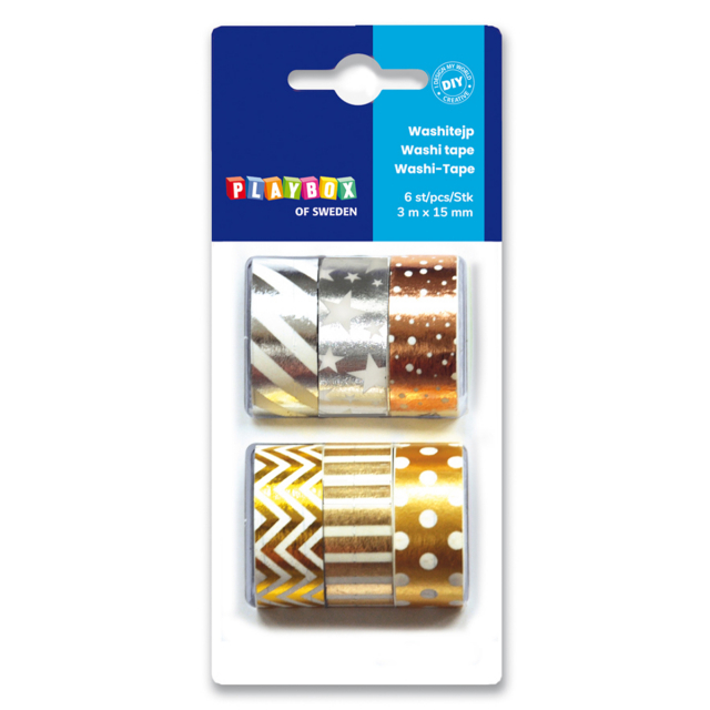 Washi Tape metallic colours 6 pcs