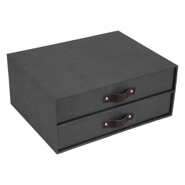 Bigso Box of Sweden Contenitore per documenti con coperchio Raccoglitori da scrivania con 8 tasche bianco Raccoglitori documenti in fibra di legno e carta 