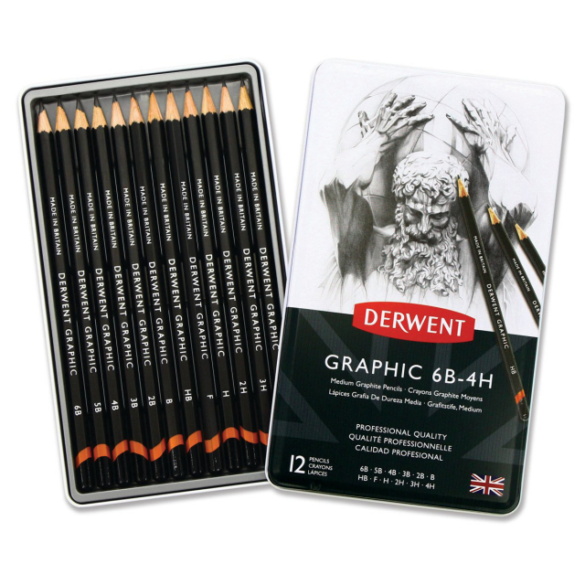 Graphic Pencils Set of 12 6B-4H